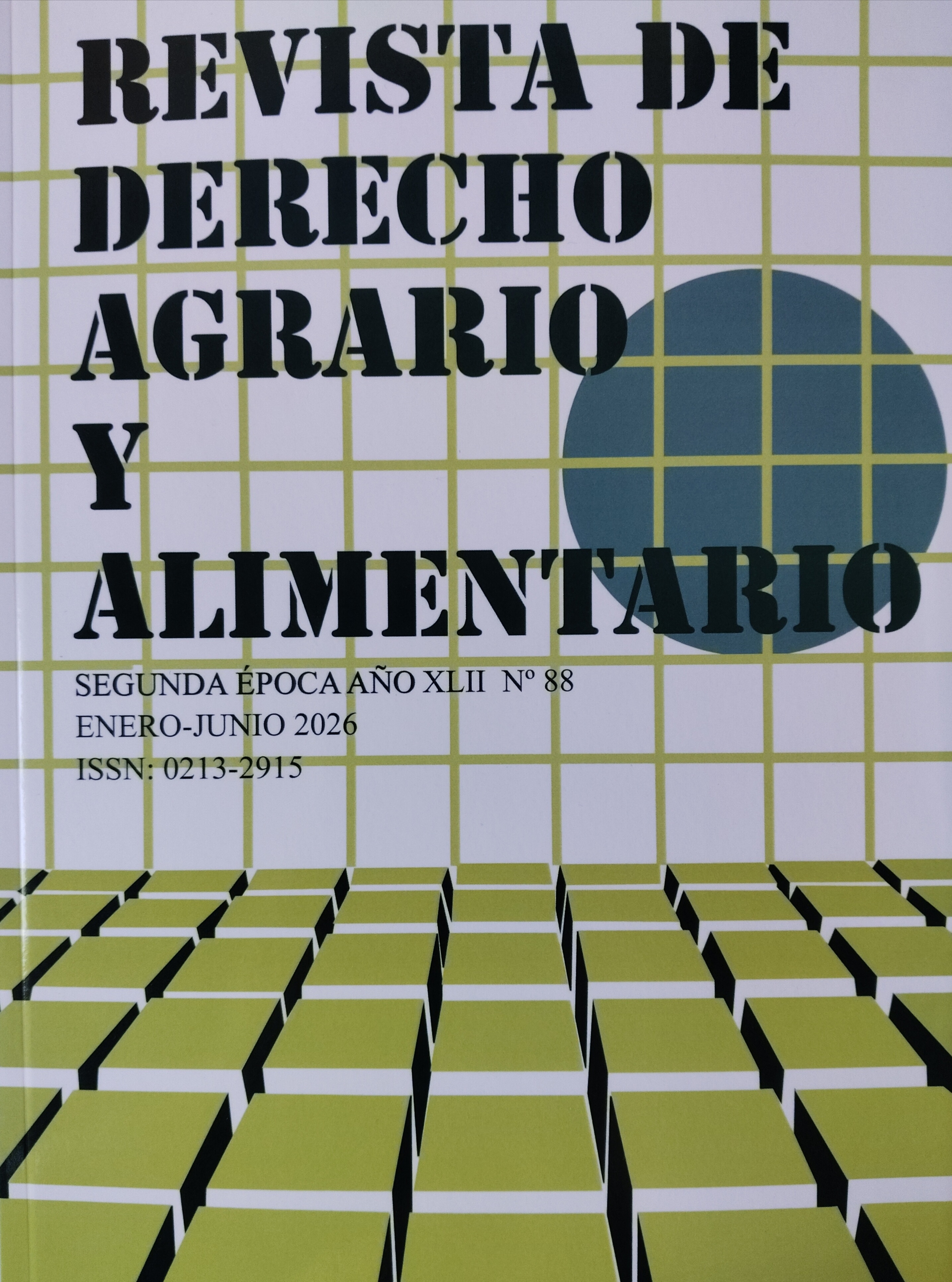 Portada del número vigente de la Revista de Derecho Agrario y Alimentario